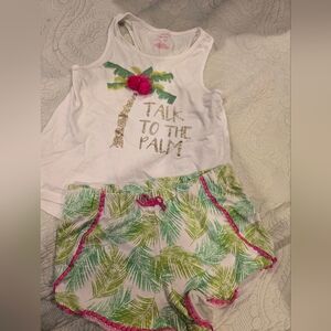 Isaac Mizrahi White Tank with Pink Logo Print